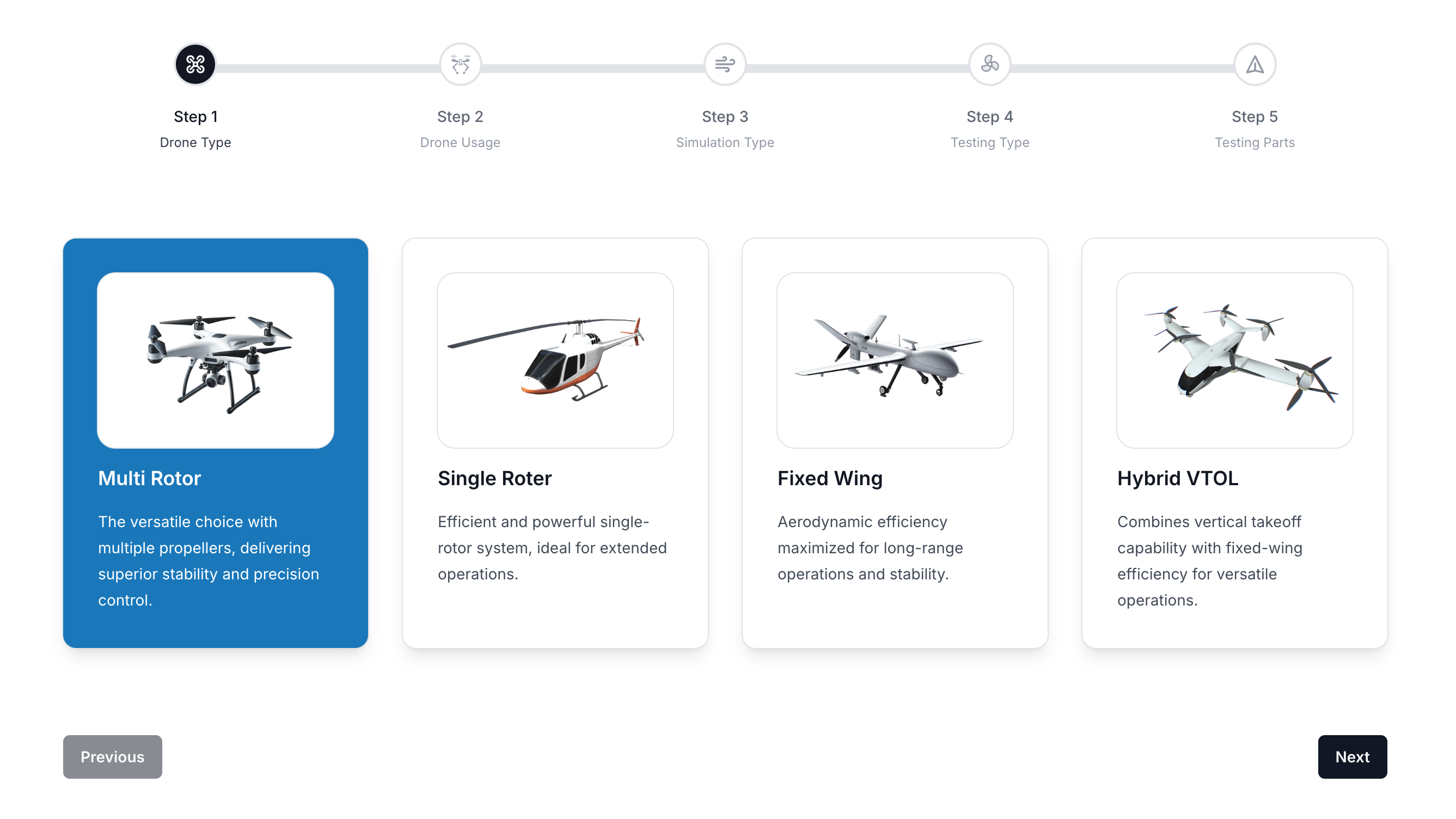 Drone Type Selection
