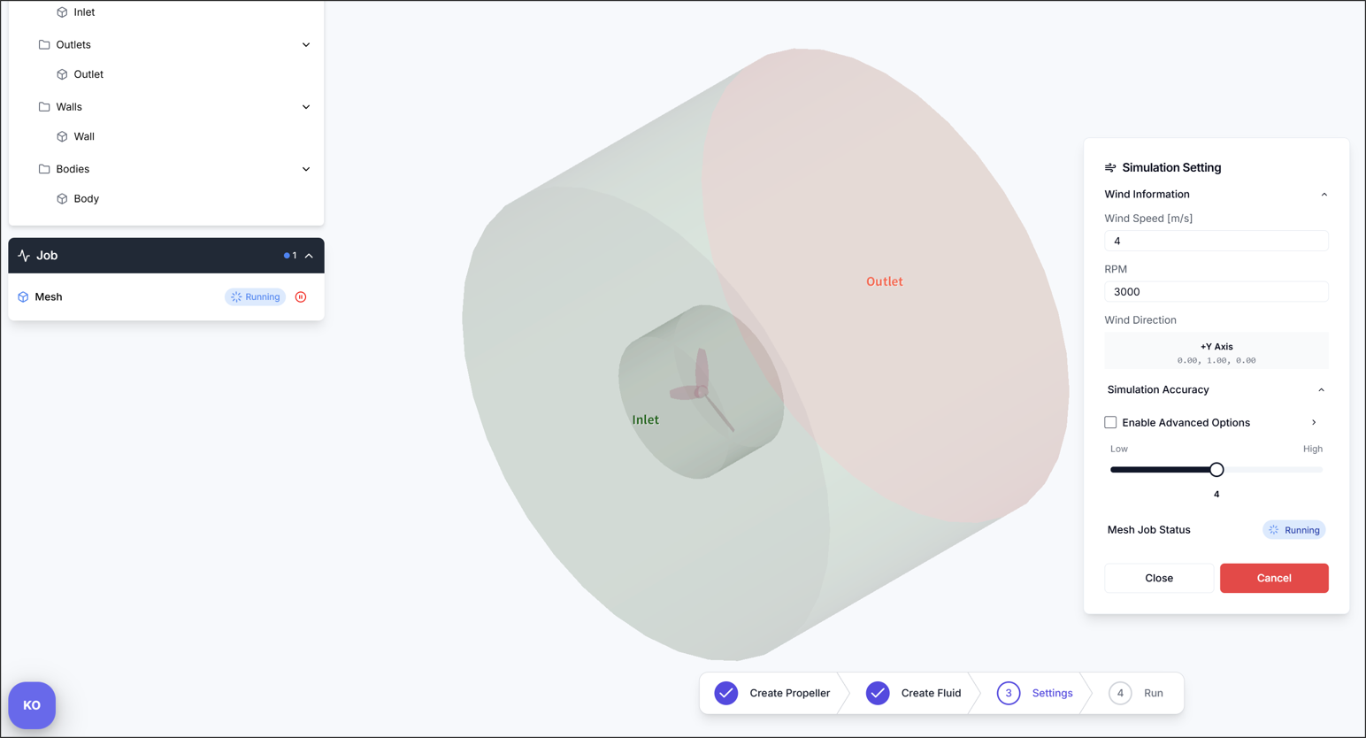 Figure 9. Simulation Setting: proceeding