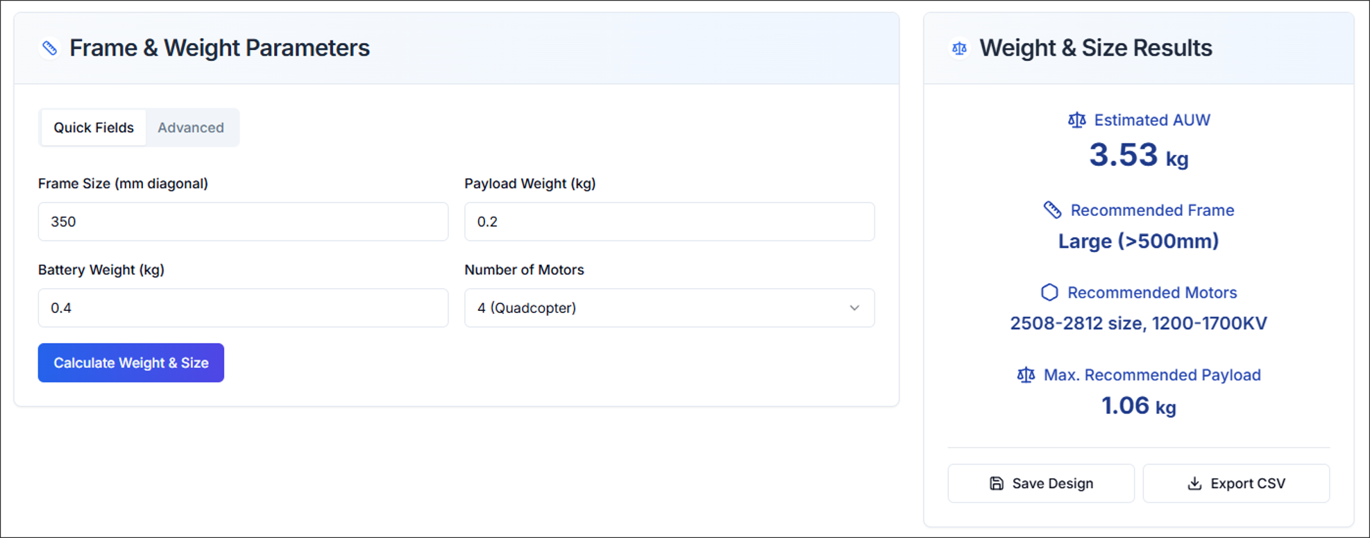 Figure 7. Weight &amp; Size overview