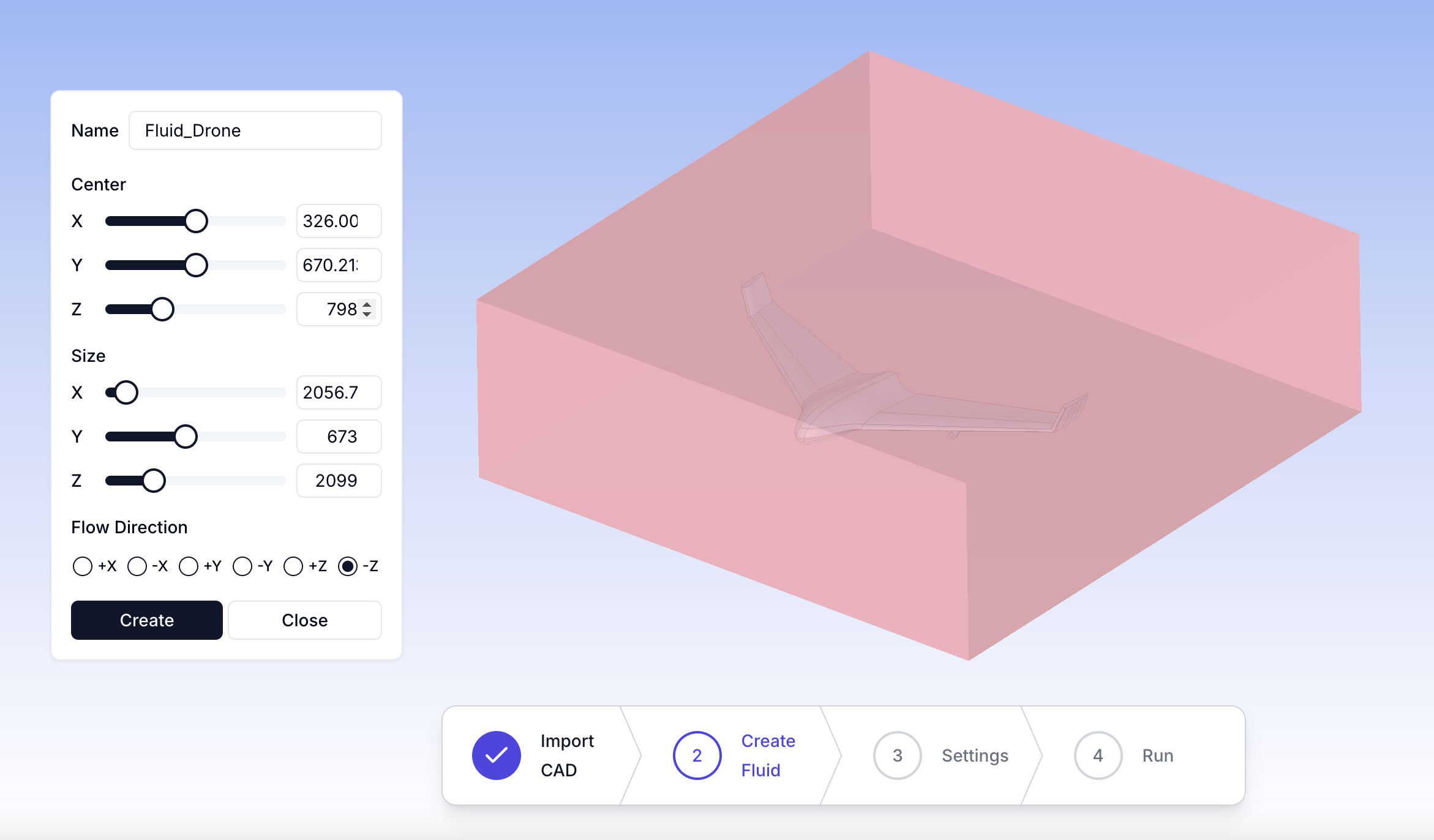 Fluid Region Settings