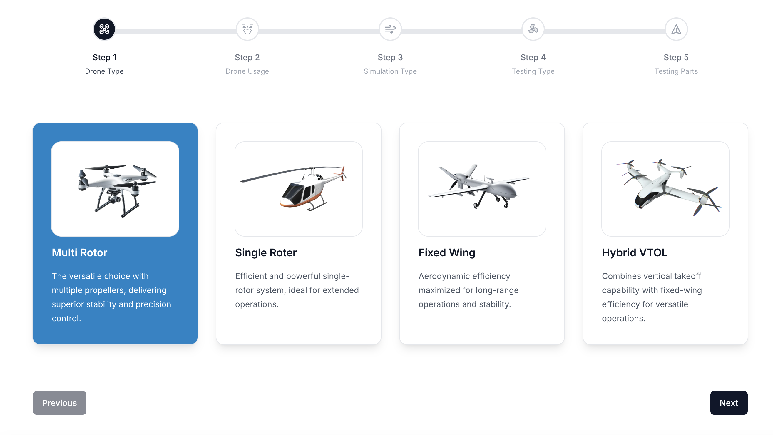 Drone Type Selection