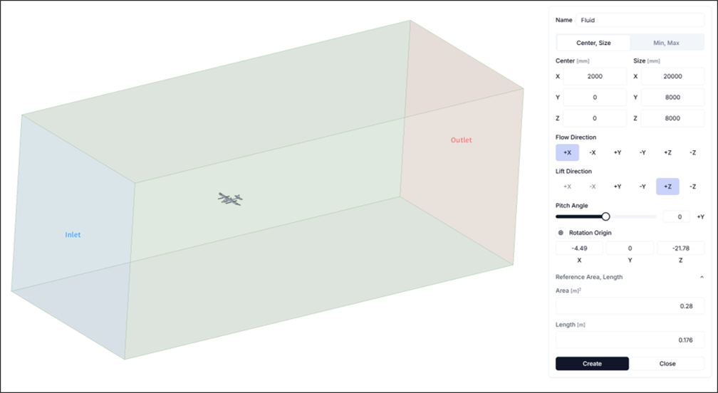 그림 2. 유동 영역 설정